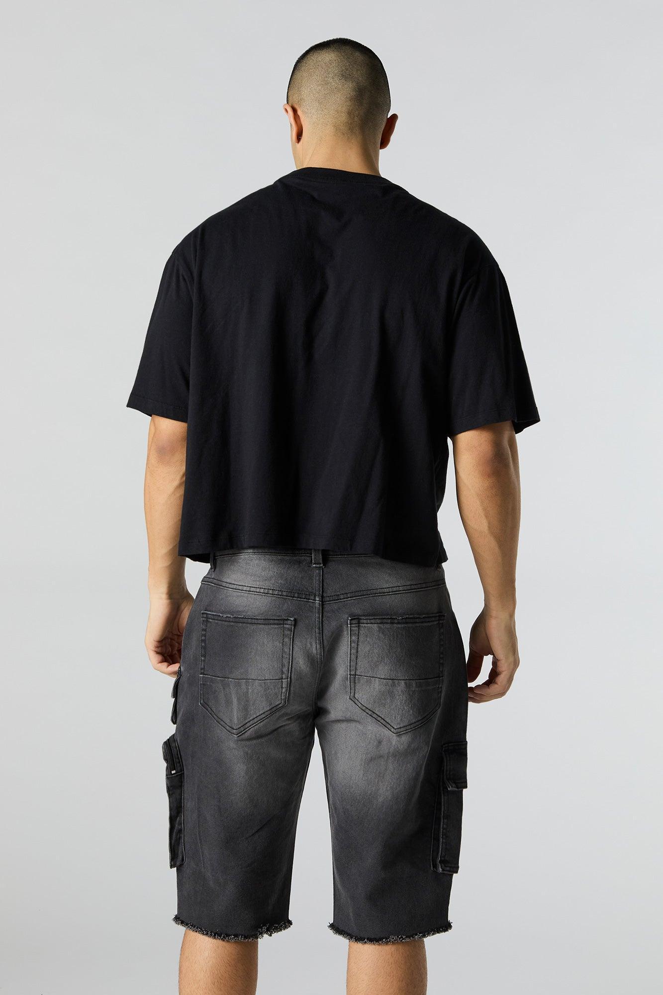 Stretch Denim Longline Cargo Short Male Product Image