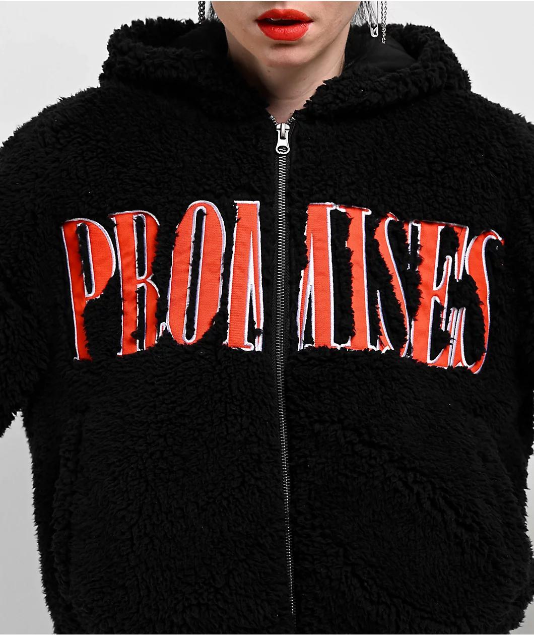 Broken Promises Pegasus Black Sherpa Zip Hoodie Product Image