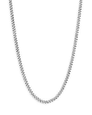 Mens Classic Chain Sterling Silver Curb Link Necklace Product Image