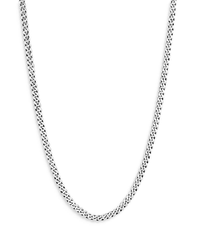 Mens Classic Chain Sterling Silver Curb Link Necklace Product Image