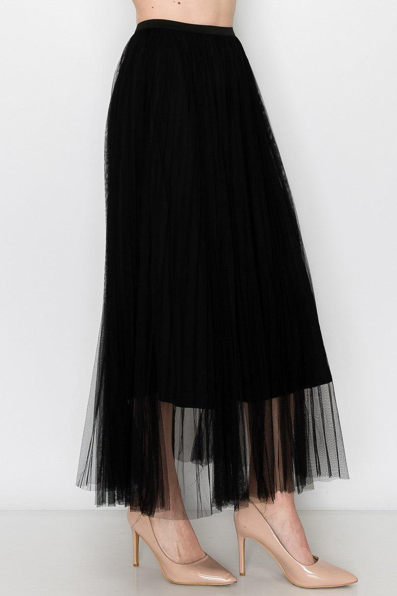 Lined Mesh Long Skirt Product Image