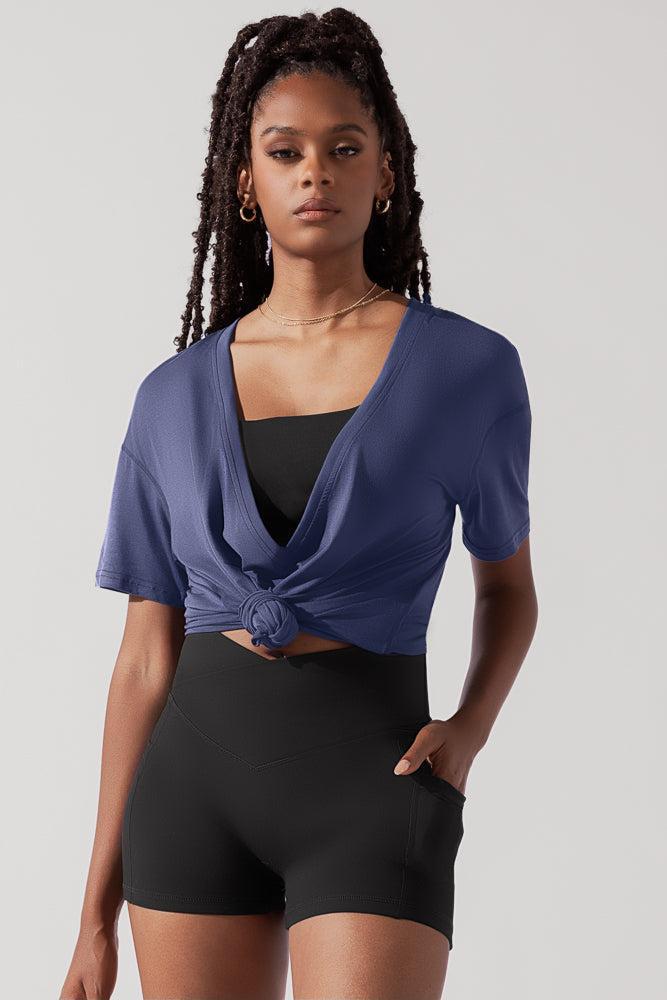 Daring Deep V Tee - Dark Navy Product Image