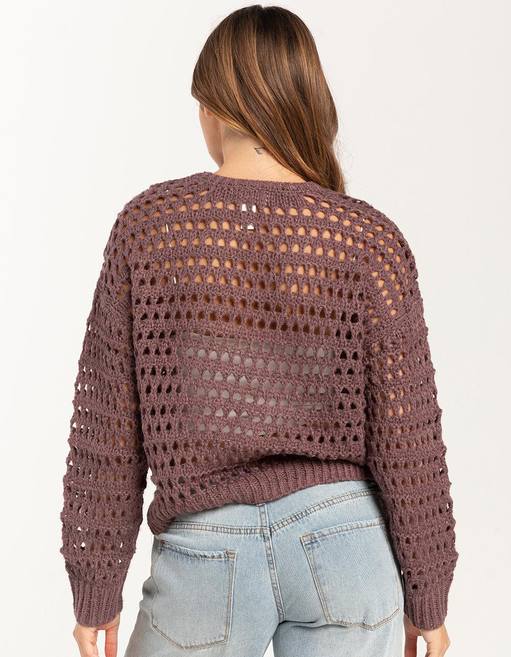 FULL TILT Essentials Open Knit Womens Pullover Sweater - TAN Product Image
