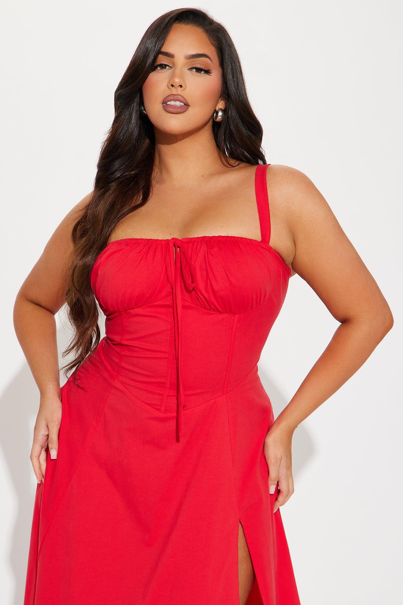 Juniper Midi Dress - Red Product Image