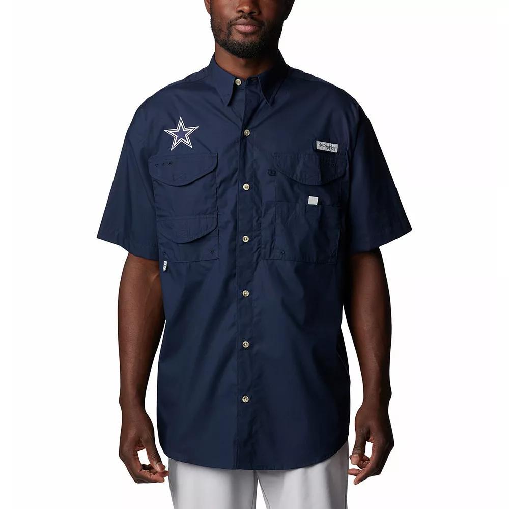 Men's Columbia Navy Dallas Cowboys Bonehead Team Button-Up Shirt, Size: Large, Blue Product Image