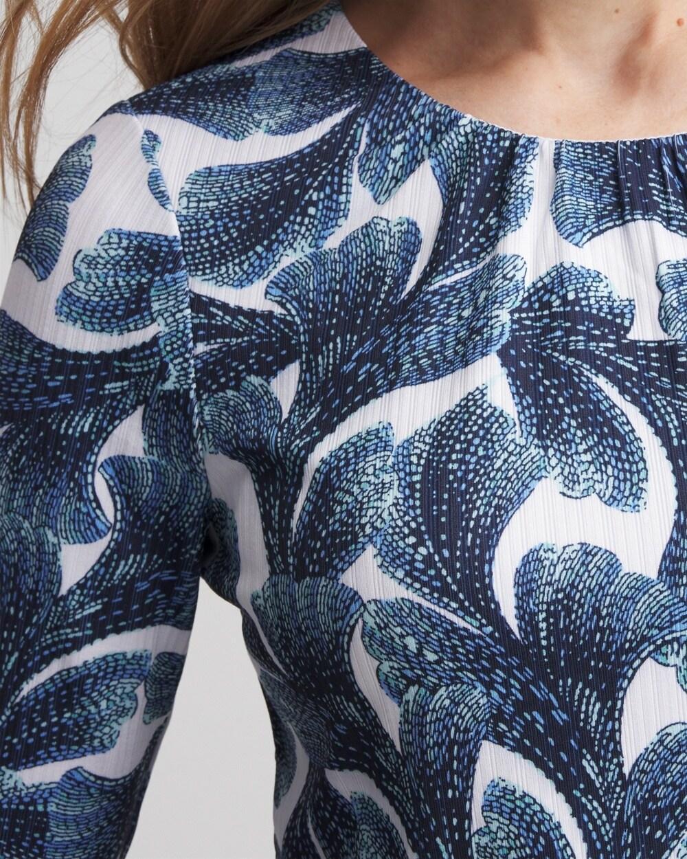 Ribbed Ruched-Neck Top Product Image