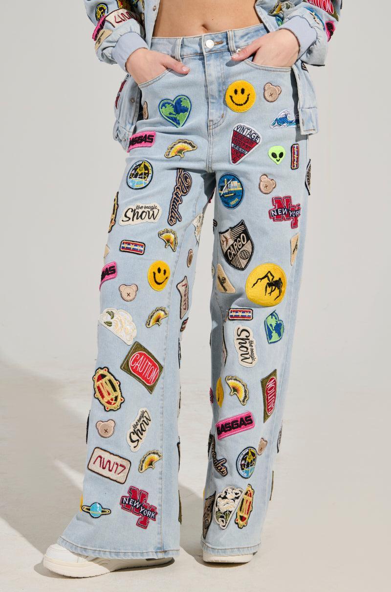 AUSTIN WIDE LEG PATCH DENIM Product Image