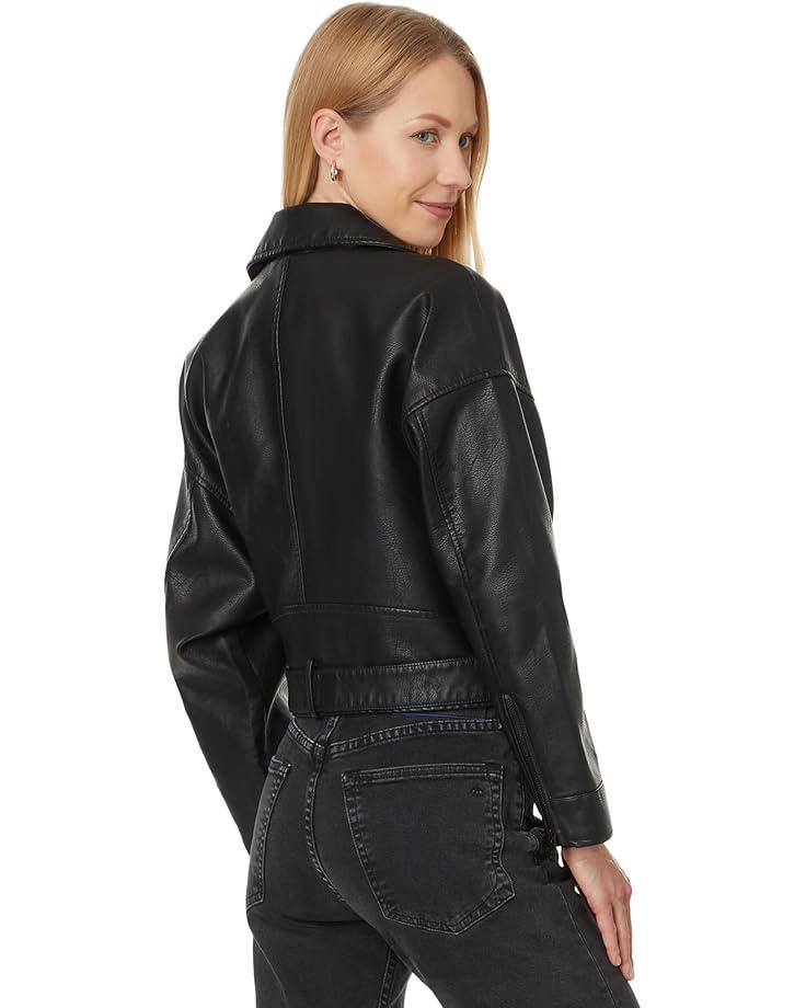 Faux Leather Moto Jacket Product Image