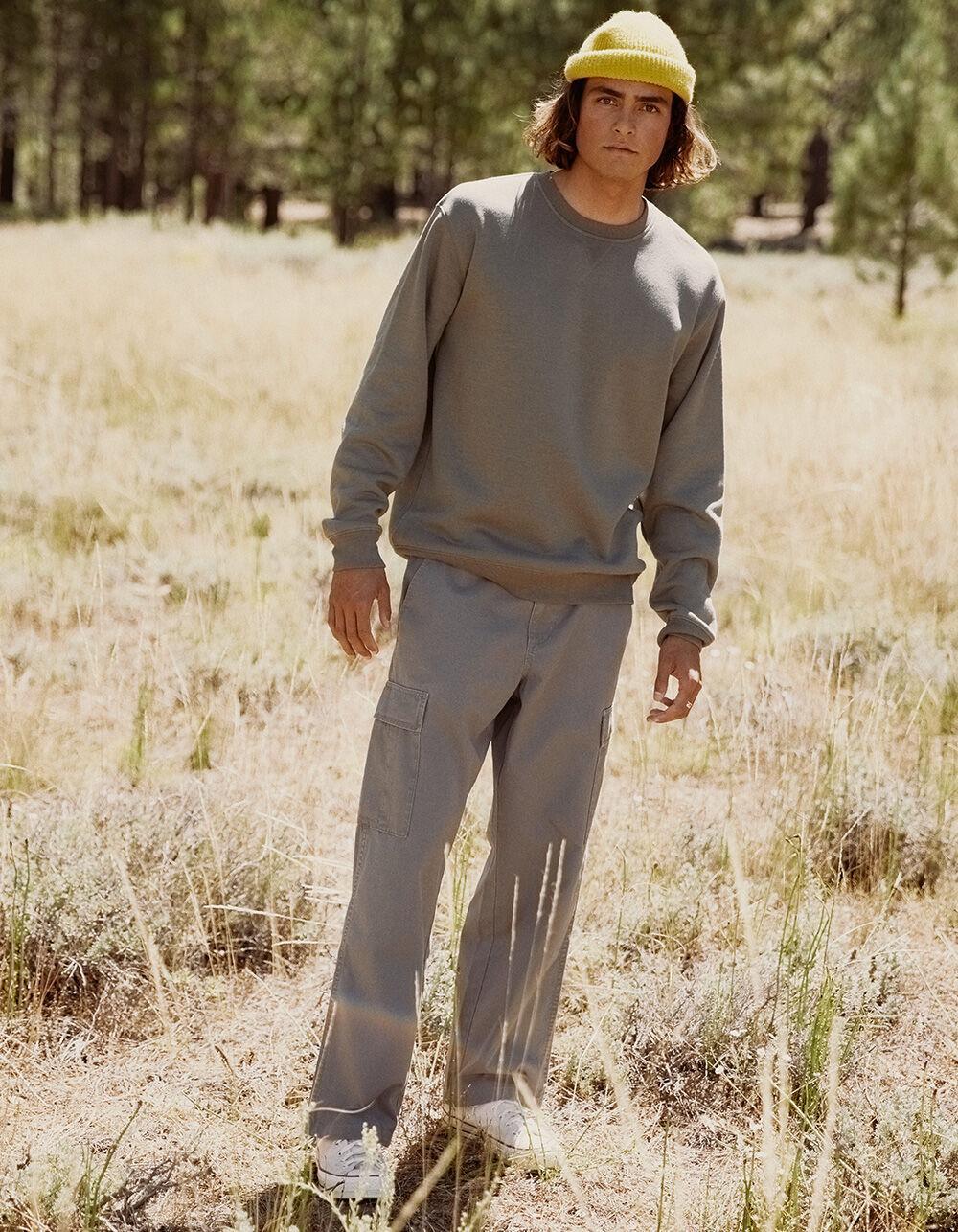 RSQ Mens Solid Crewneck Fleece Sweatshirt Product Image
