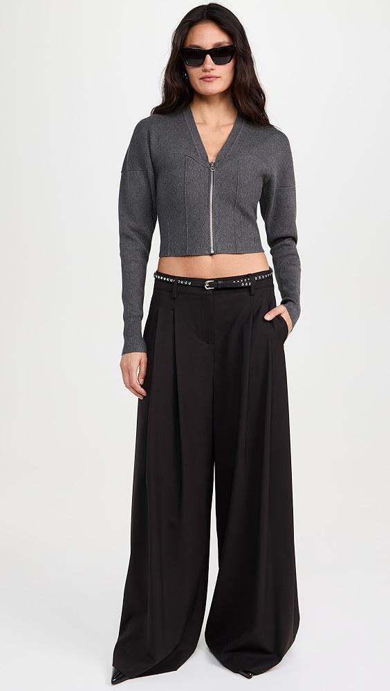 Fleur du Mal Knit Zip Bustier Cardigan | Shopbop Product Image