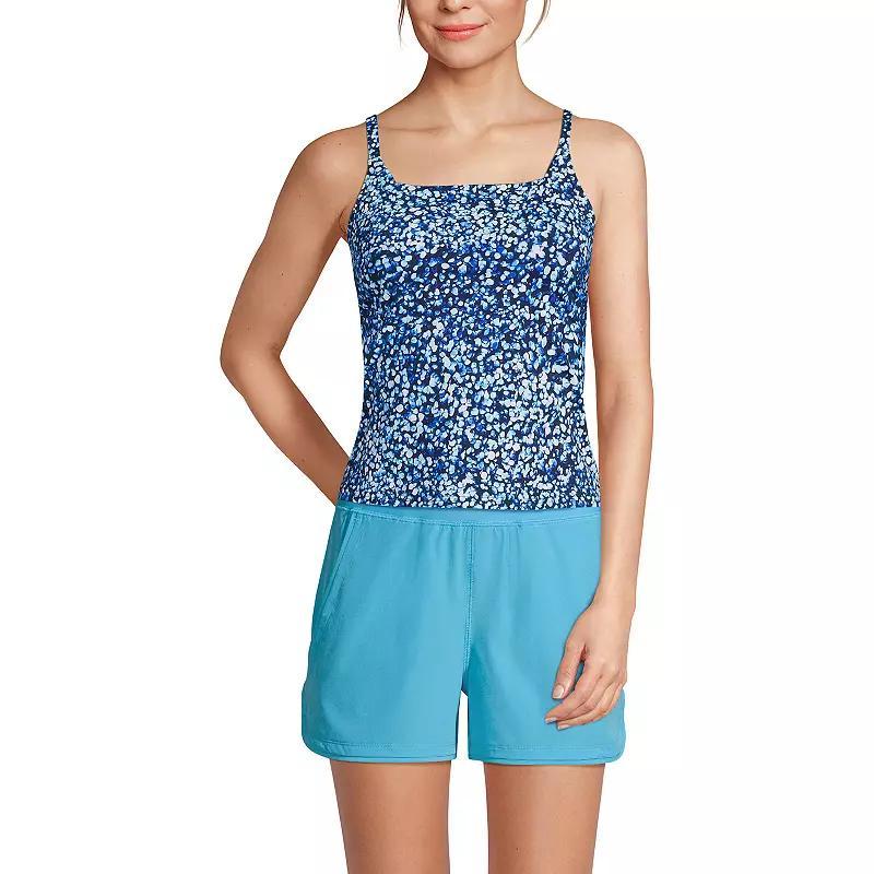 Womens Lands End D-Cup Chlorine Resistant Squareneck Tankini Swimsuit Top Product Image
