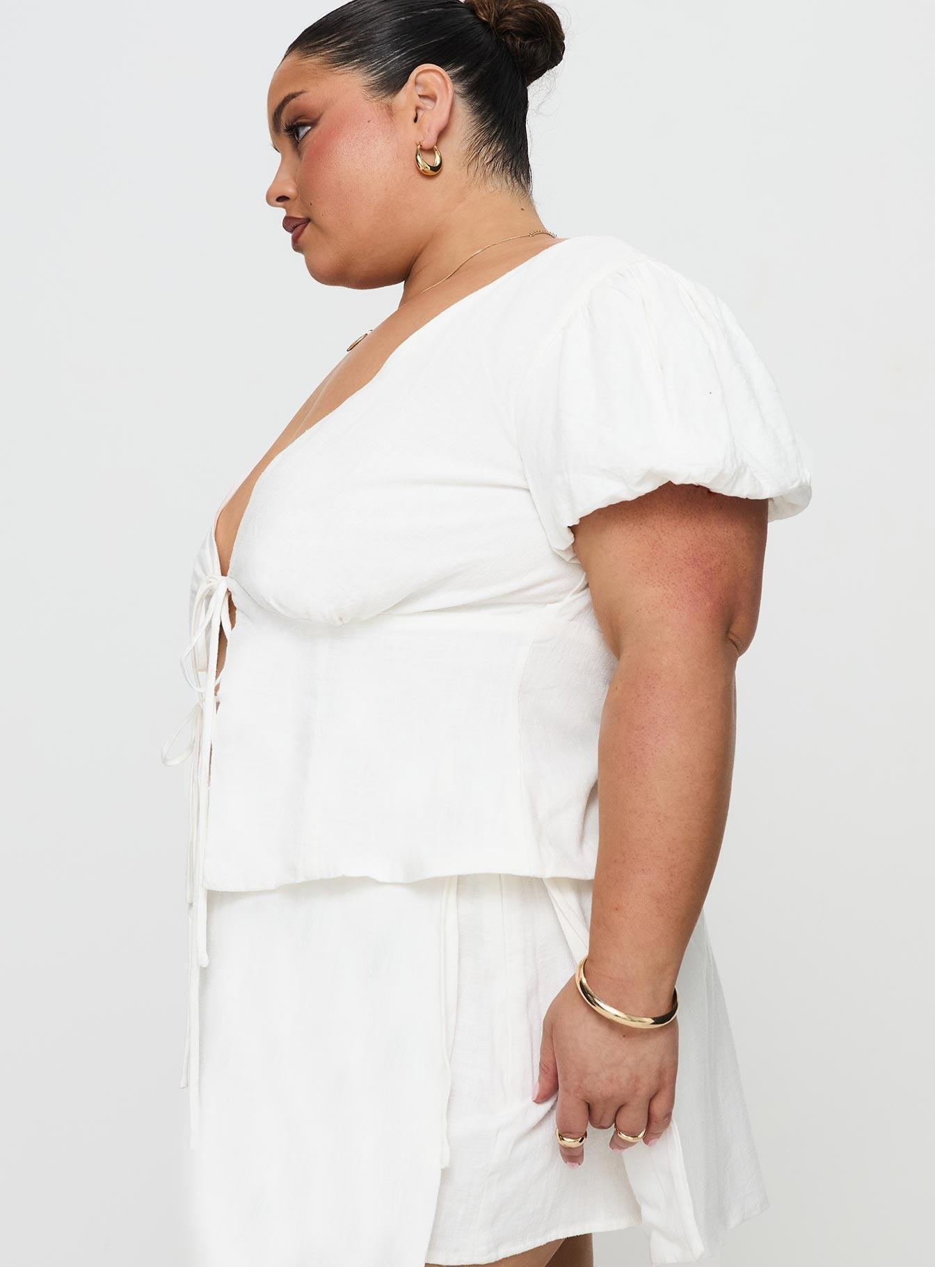 Wilhelmina Blouse Top White Curve Product Image
