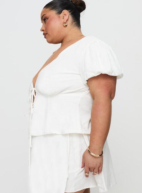 Wilhelmina Blouse Top White Curve Product Image