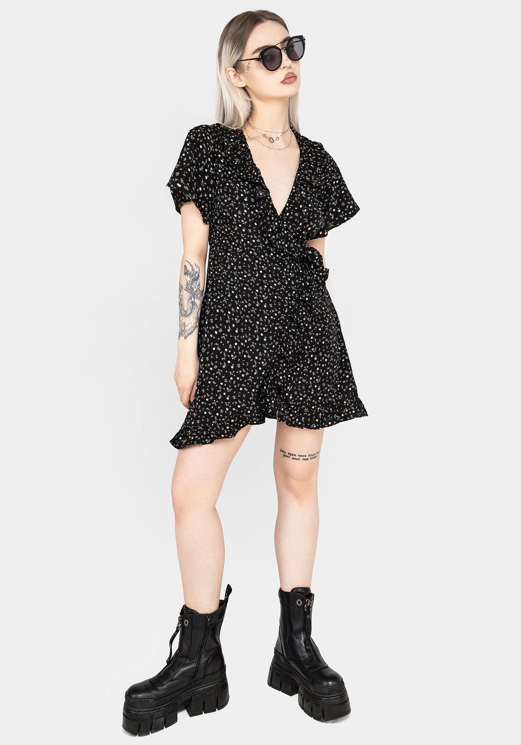 Moonseed Wrap Ruffle Dress Product Image