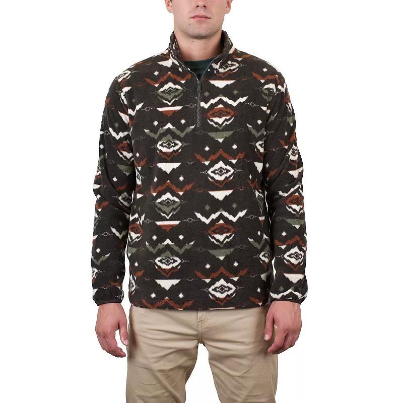 Men's Mountain and Isles 1/4 Zip Printed Polar Fleece Pullover, Size: Medium, Black Navy Waves Product Image