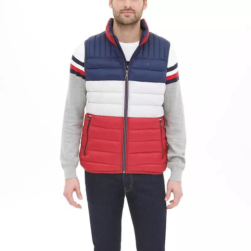 Big & Tall Tommy Hilfiger Quilted Vest, Men's, Size: 3XB, Black Red Combo Product Image