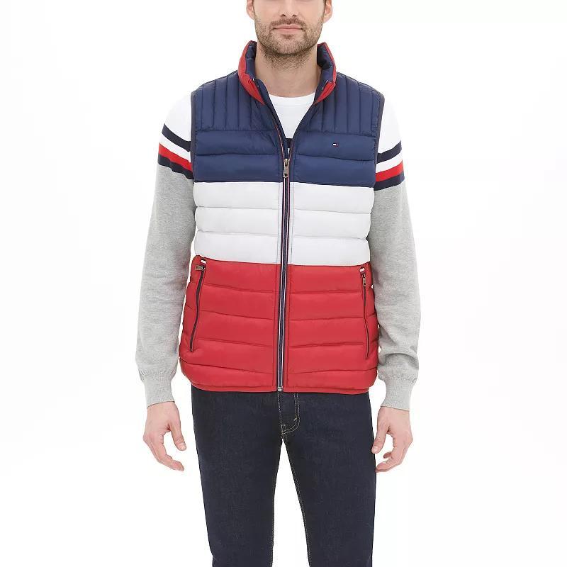 Big & Tall Tommy Hilfiger Quilted Vest, Men's, Size: 3XB, Black Red Combo Product Image