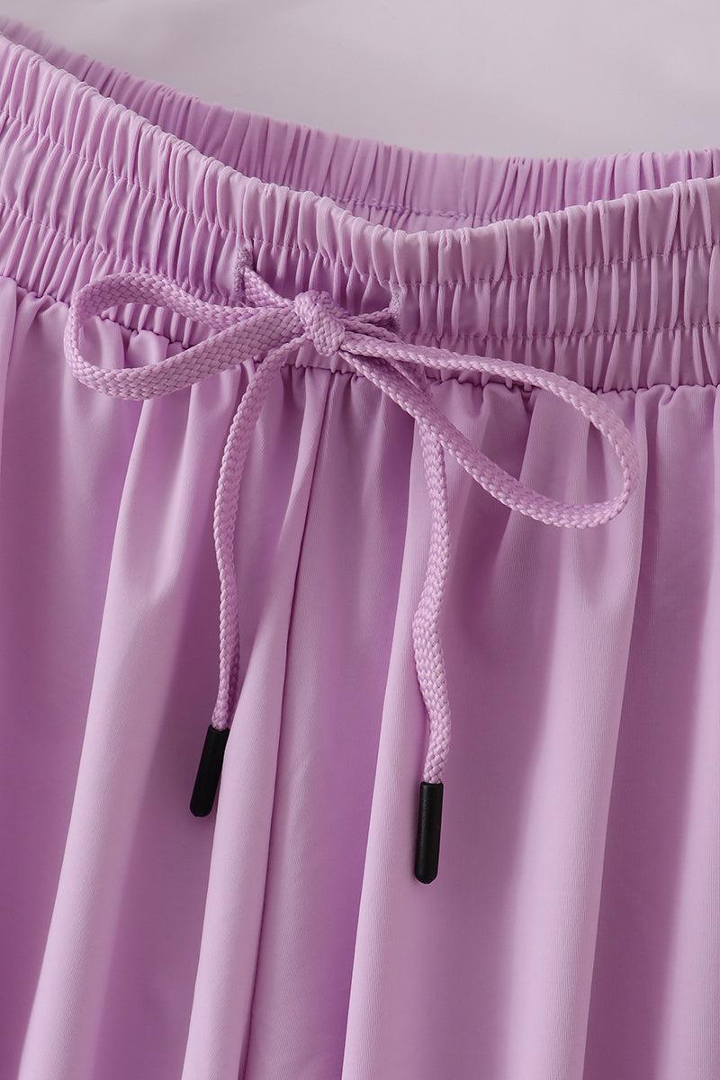 Purple woman sports shorts Female Product Image