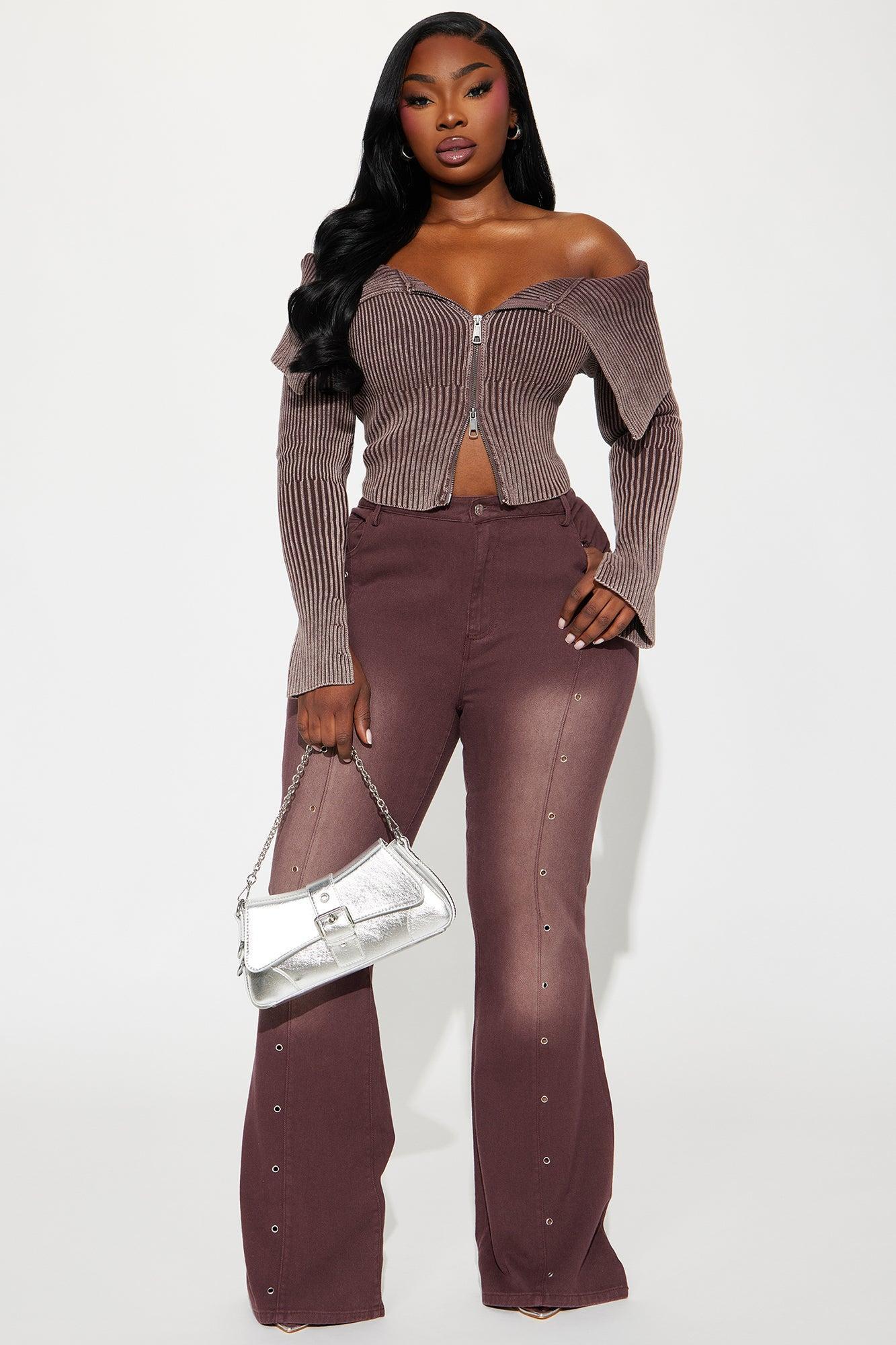 Keep Them Coming Washed Cropped Cardigan - Brown Product Image