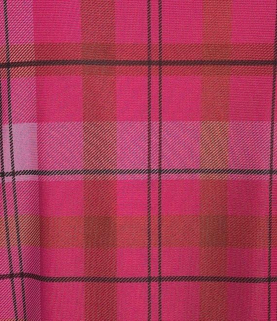 C&v Chelsea & Violet Rosette Plaid Mesh Top Product Image