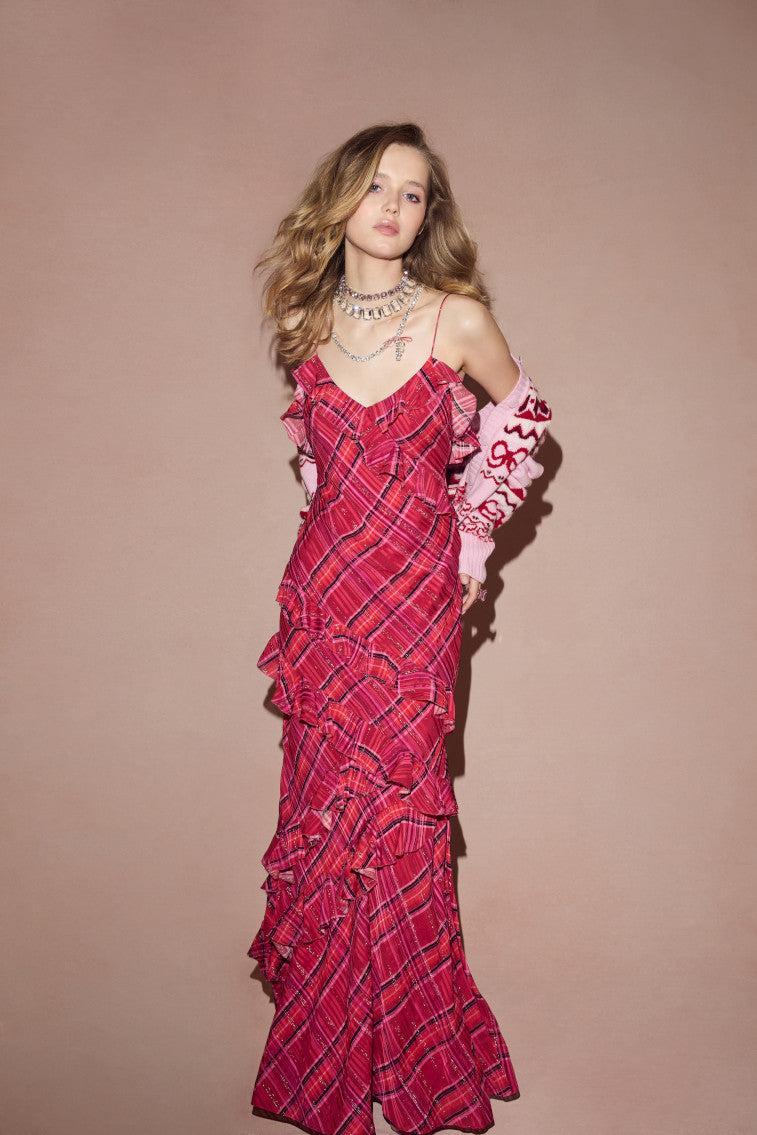 Rialto Silk Tartan Dress Product Image