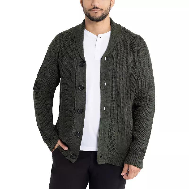 Men's Xray Shawl-Collar Knitted Cardigan Sweater, Size: Medium, Red Product Image