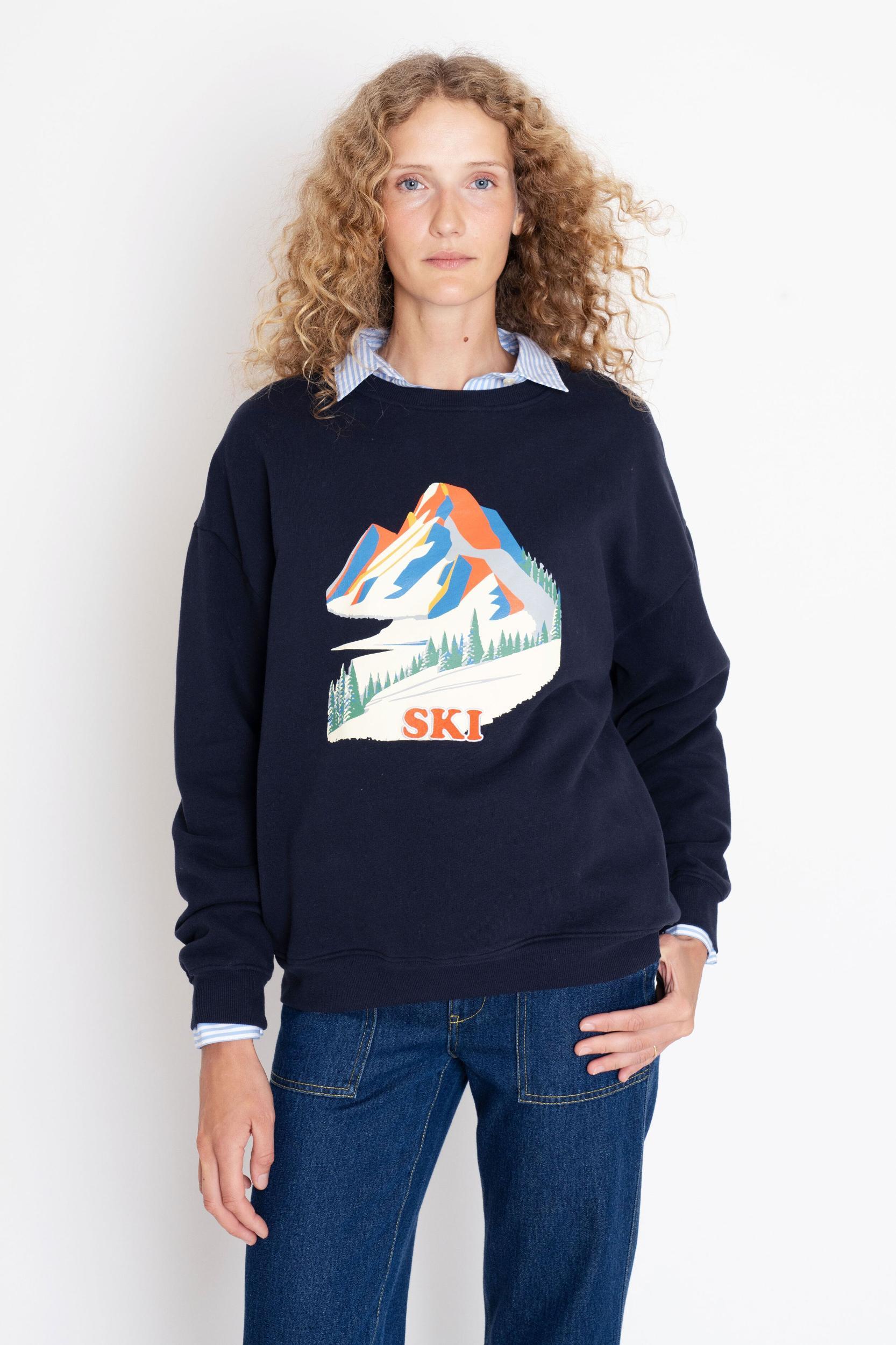 The Oversized Alps Sweatshirt - Navy Product Image