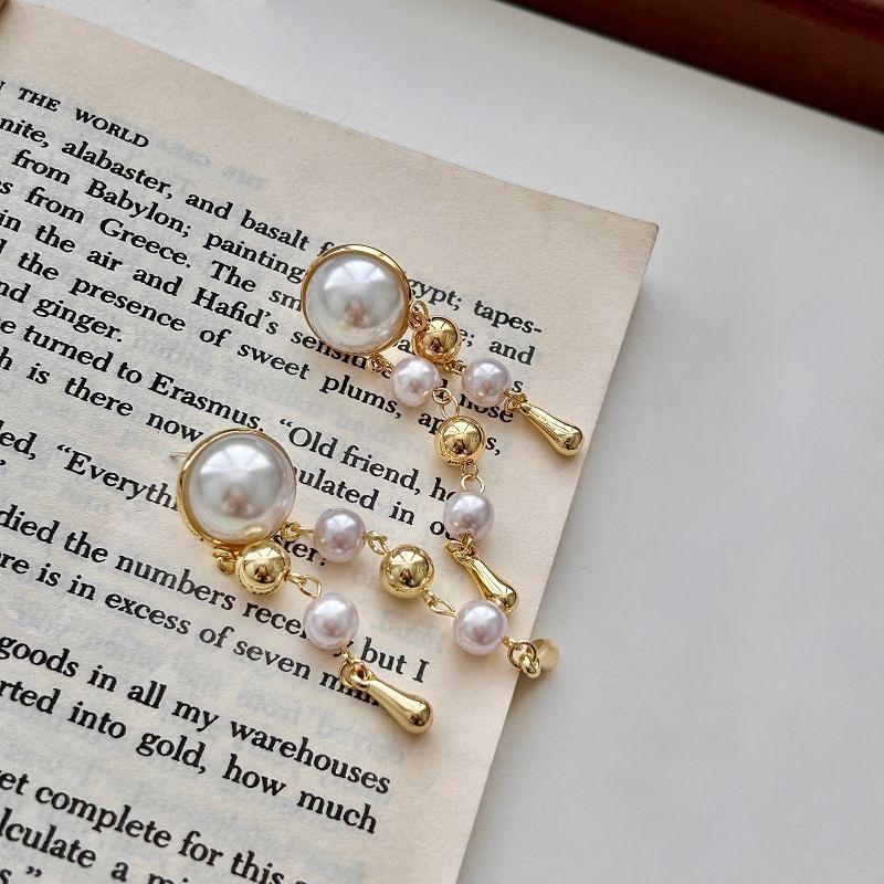 Faux Pearl Fringed Drop Earring Product Image