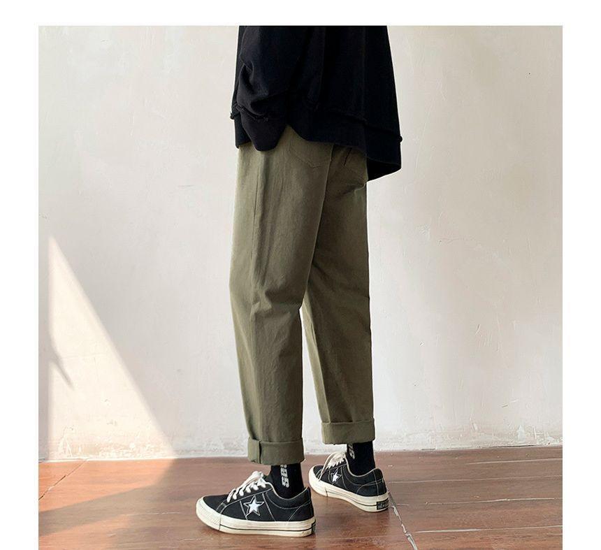Mid Rise Cropped Straight Leg Pants Product Image