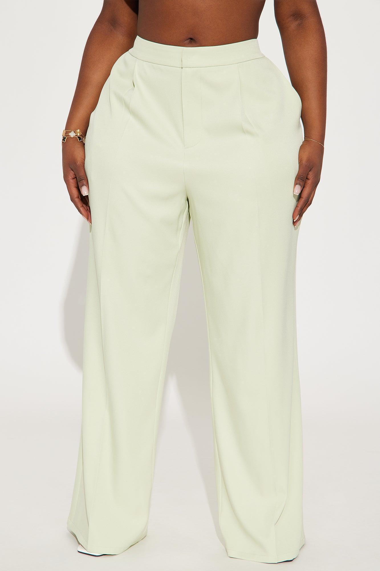 Claire Wide Leg Trouser - Mint Product Image