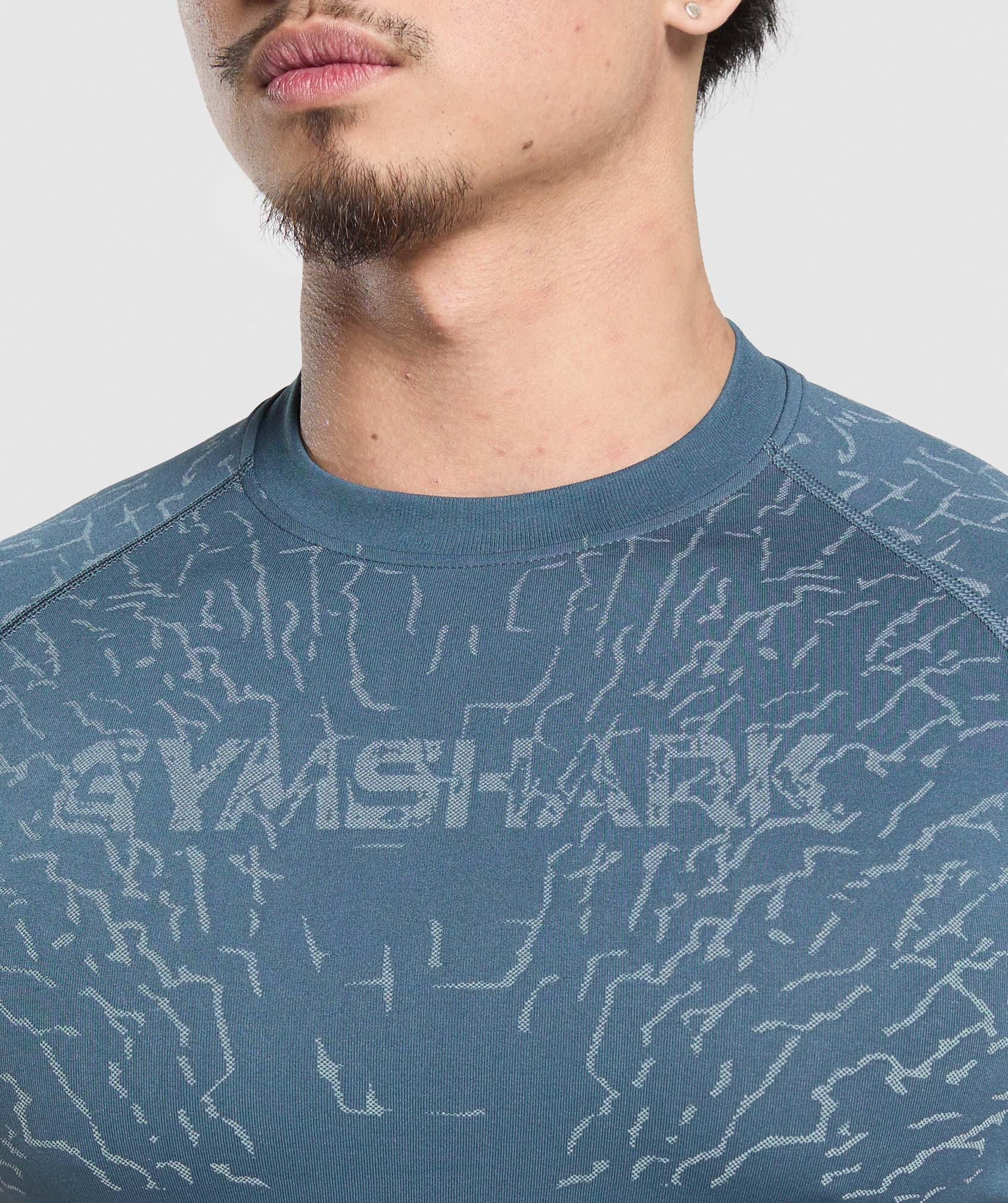 Gymshark Tectonic Seamless T Shirt - Cargo Blue/Cool Blue Male Product Image