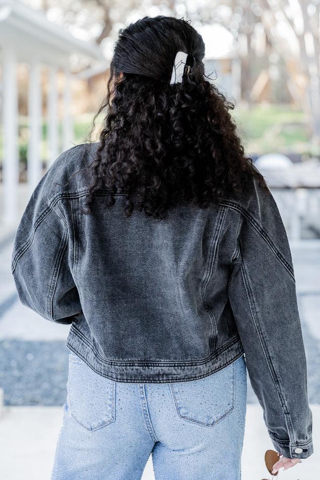 Walk The Walk Black Acid Wash Denim Jacket FINAL SALE Product Image