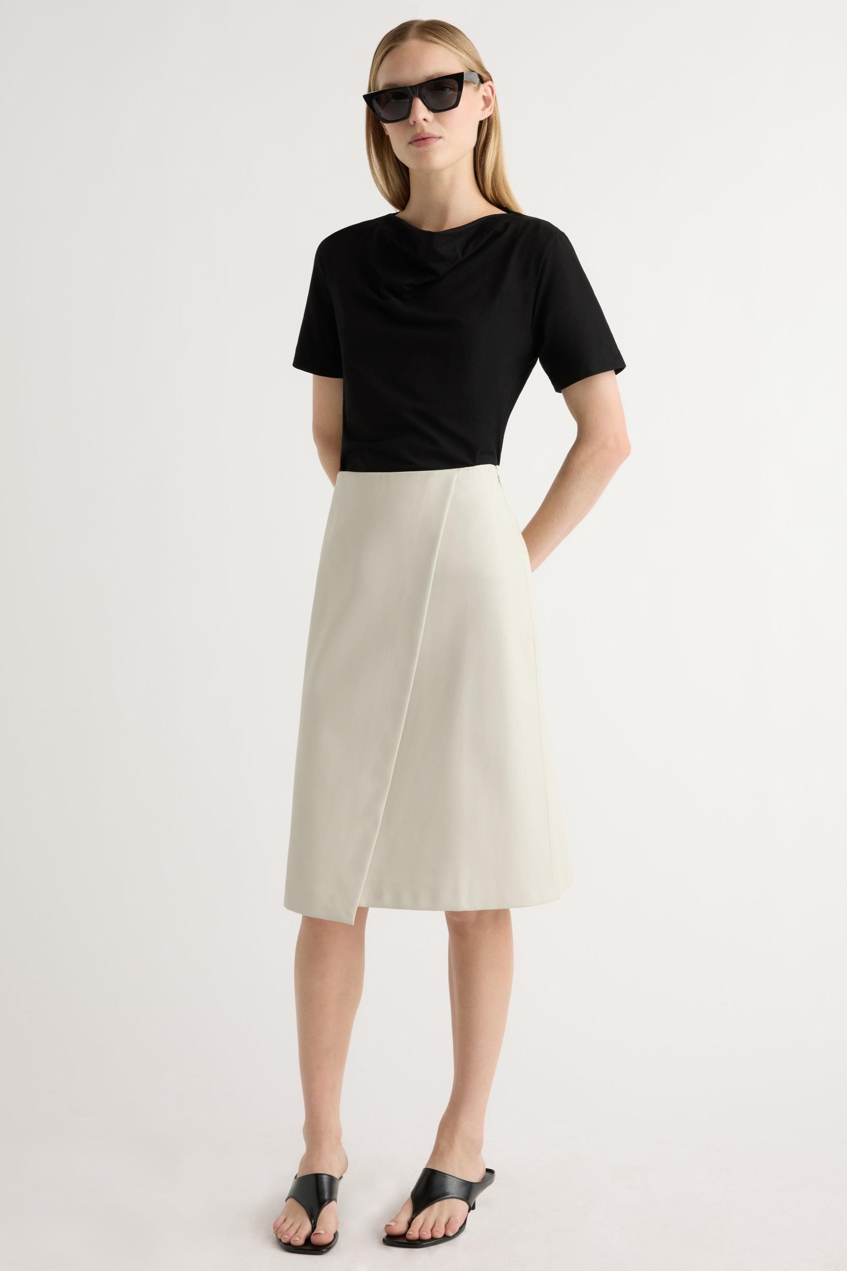 Alba Asymmetric Vegan Leather Skirt Product Image