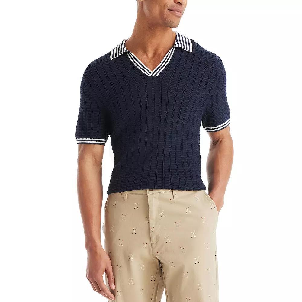 Men's Nautica Textured Sweater Polo, Size: XXL, Blue Seas Product Image