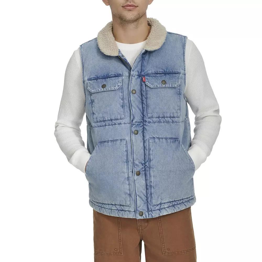 Mens Levis Woodsman Vest Light Wash Blue Product Image