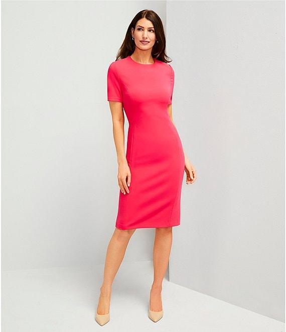 Investments Scuba Crepe Short Sleeve Sheath Dress Product Image