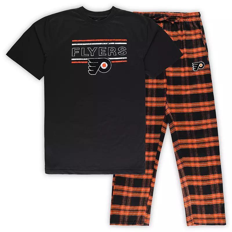 Men's Black/Orange Philadelphia Flyers Big & Tall T-Shirt & Pajama Pants Sleep Set, Size: 2XLT, Fly Black Product Image