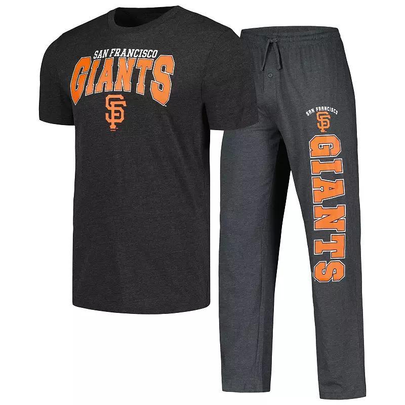 Men's Concepts Sport Charcoal/Black San Francisco Giants Meter T-Shirt & Pants Sleep Set, Size: Small Product Image