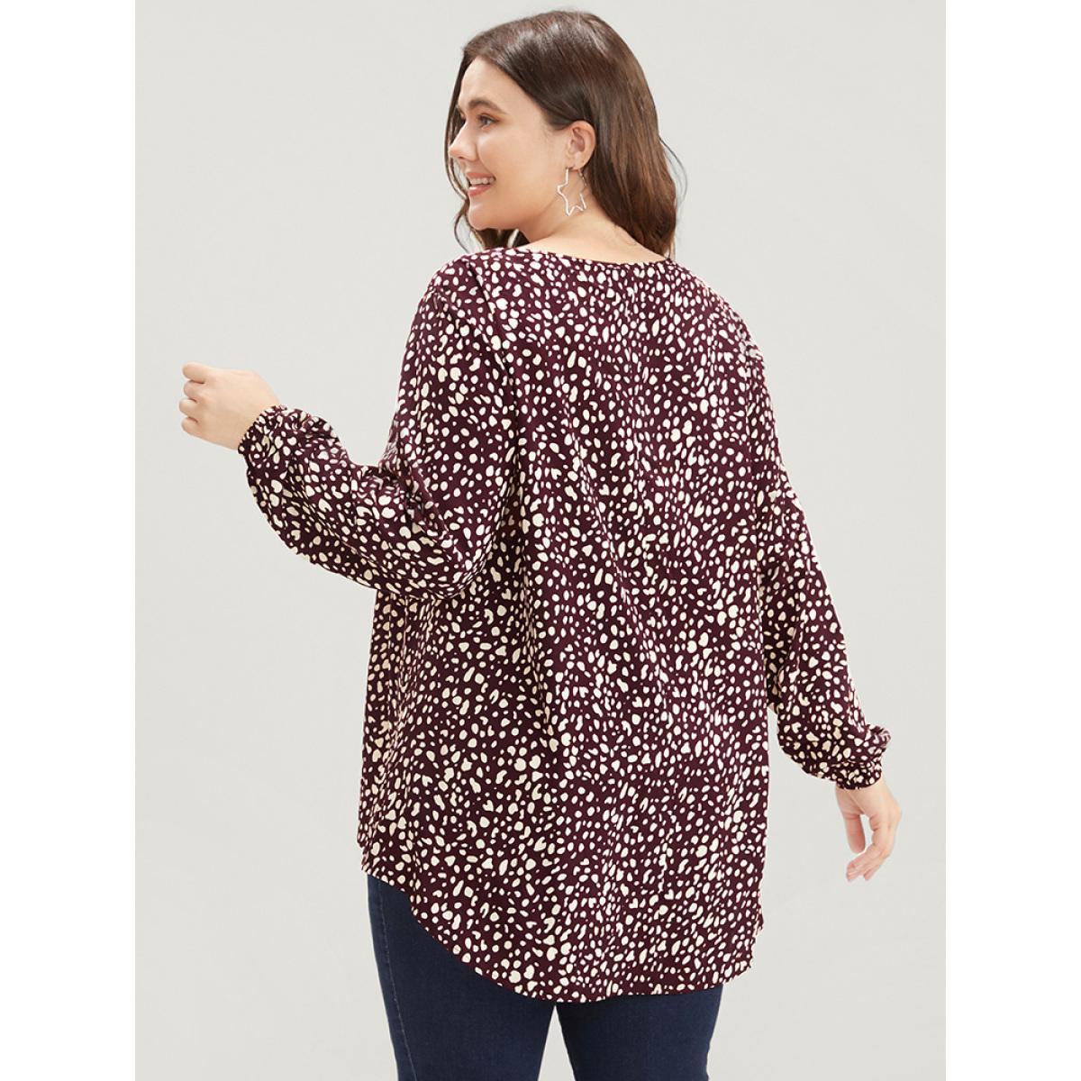 Plus Size Scarlet Leopard Print High Low Hem Round Neck Blouse Women Elegant Sleeveless Round Neck Dailywear Blouses BloomChic 26/4X Product Image
