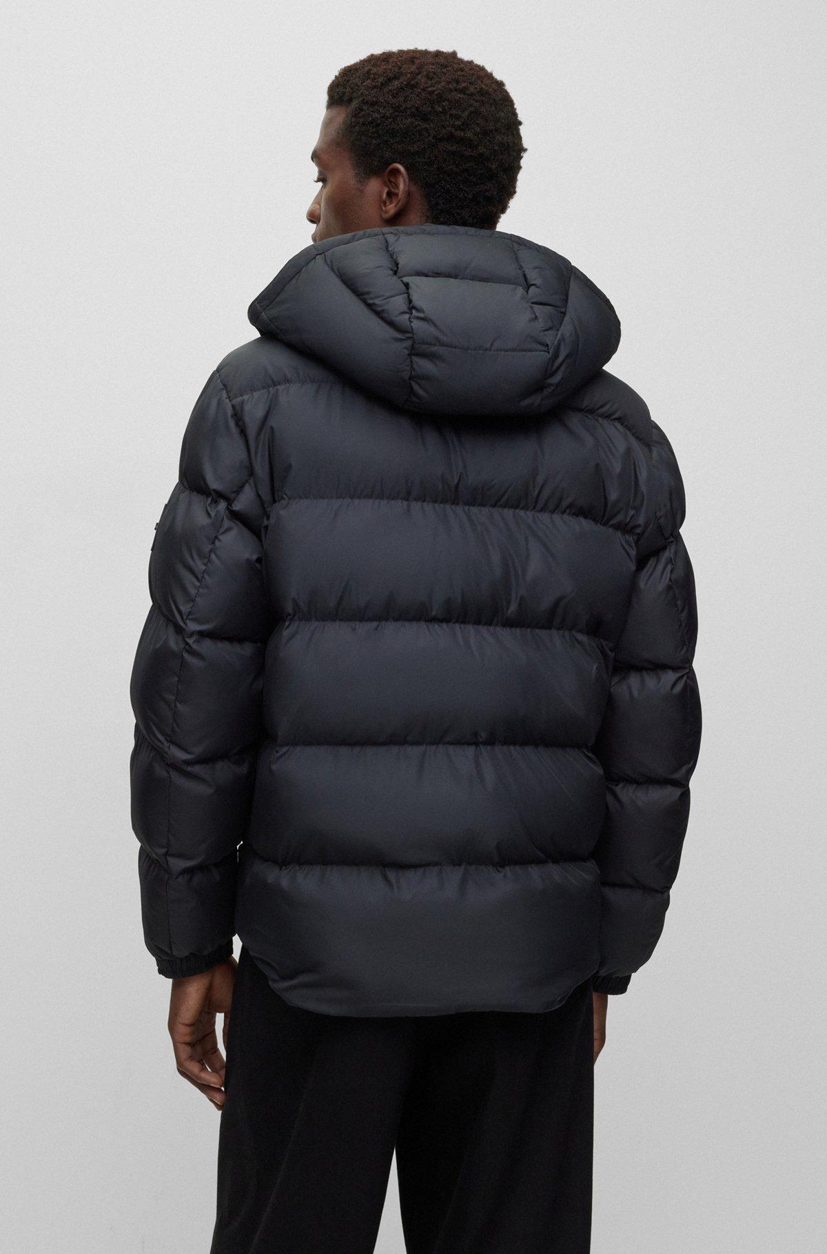 Hooded jacket in padded water-repellent fabric Product Image