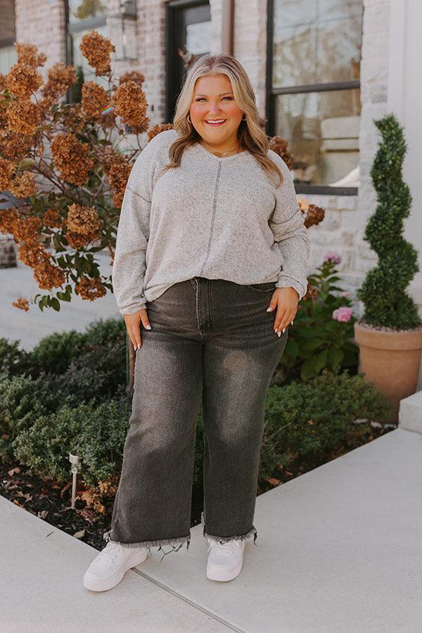 Cozy Coast Shift Top In Grey Curves Product Image
