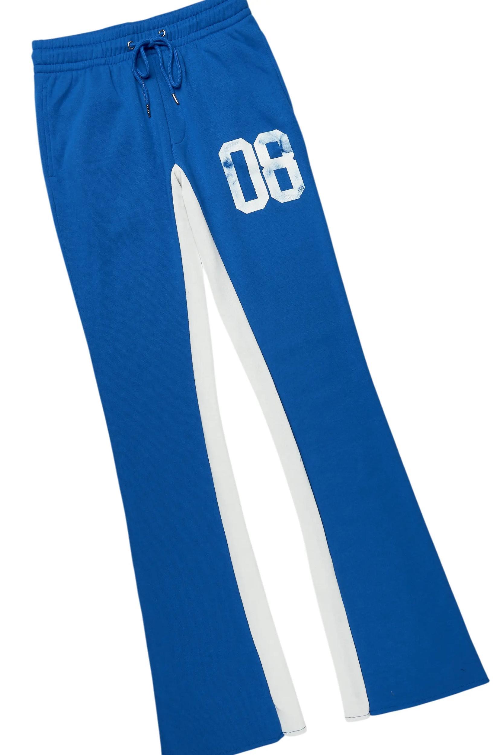 Grill White/Royal Long Sleeve T-Shirt/Baggy Pant Set Male Product Image