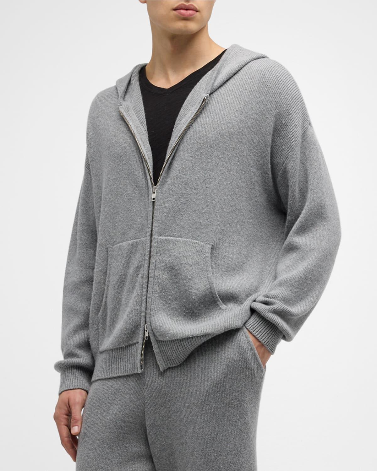 Mens Relaxed Wool-Blend Zip Hoodie Product Image
