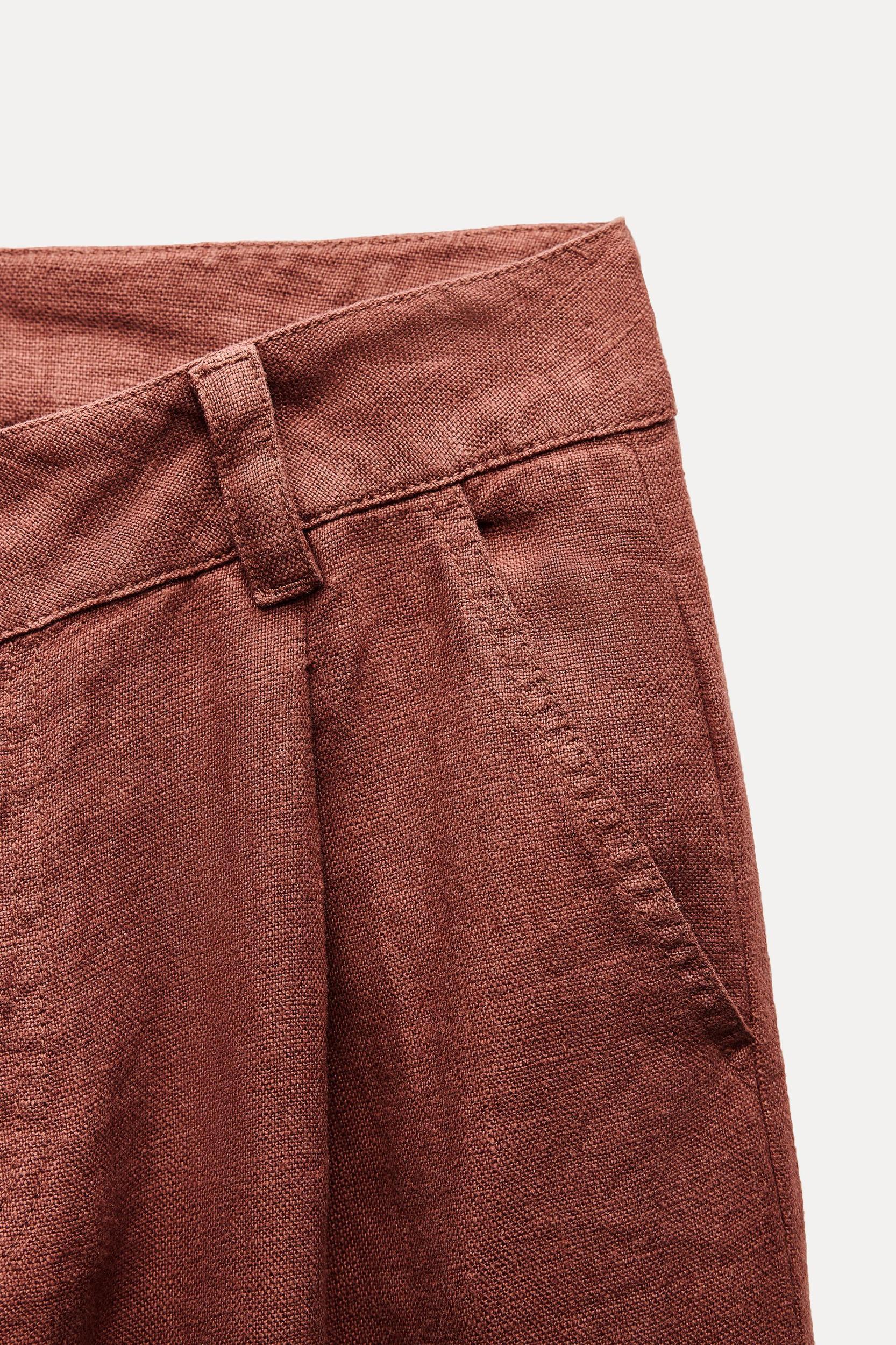 WIDE LEG 100% LINEN PANTS Product Image