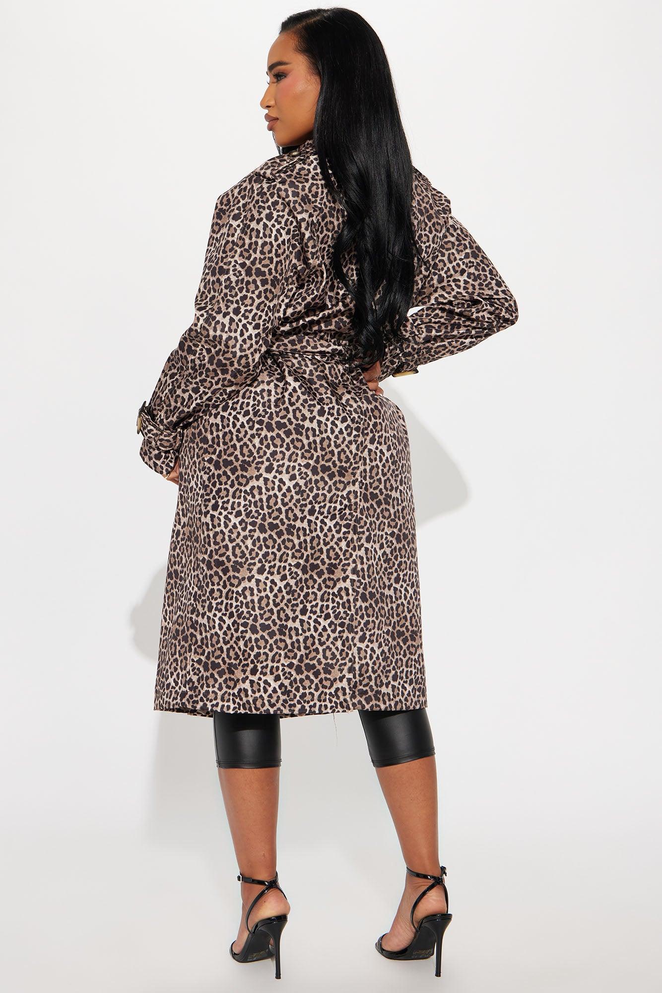 Nina Belted Leopard Trench - Leopard Product Image