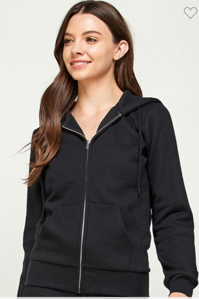 Basic Fleece Zip Up hoodie Product Image