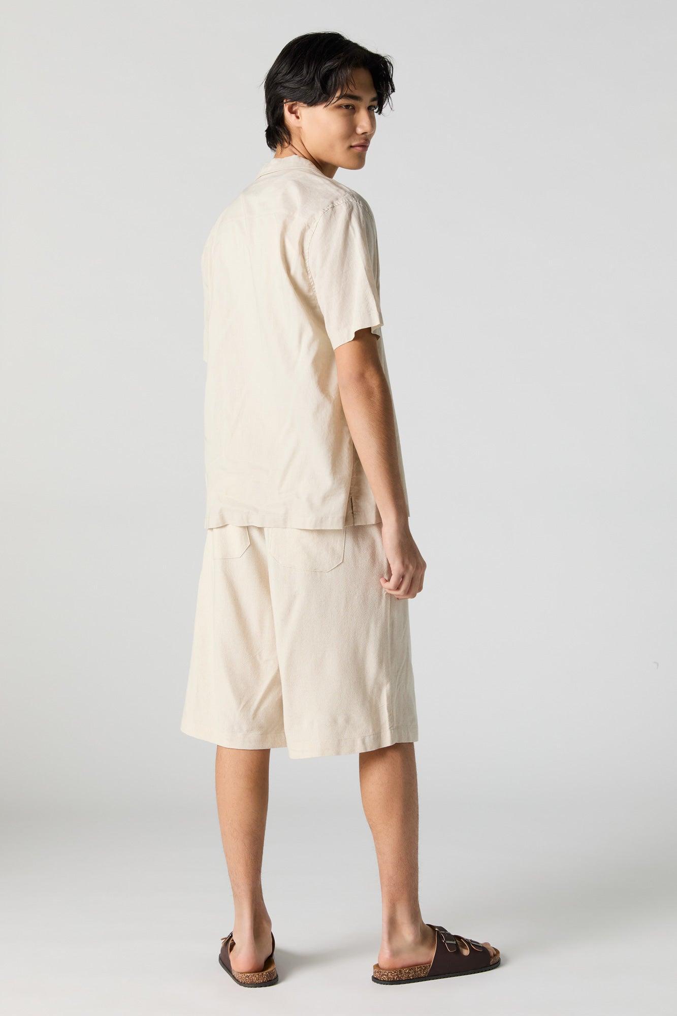 Linen-Blend Longline Short Male Product Image