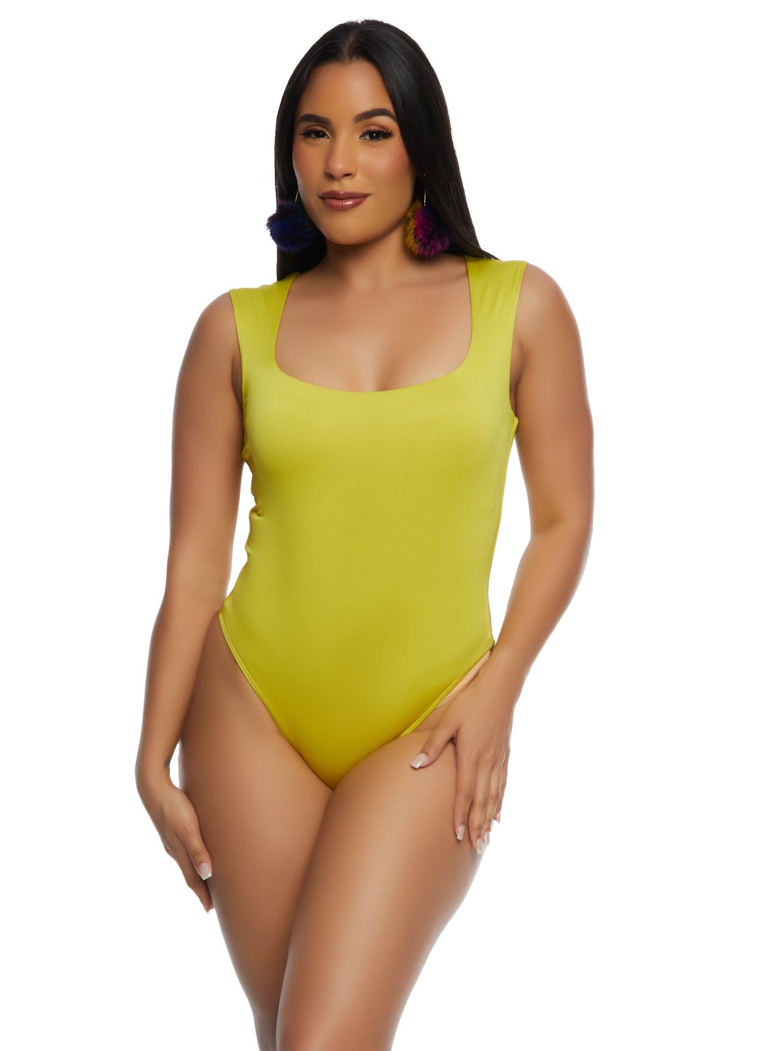 Womens Haute Monde Solid Square Neck Bodysuit Product Image