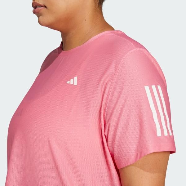 adidas Own The Run Tee (Plus Size) Pink Fusion 2X Womens Product Image