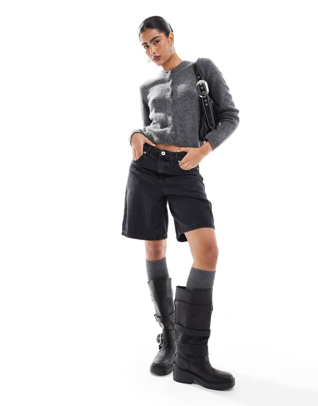 Stradivarius cardigan in charcoal Product Image